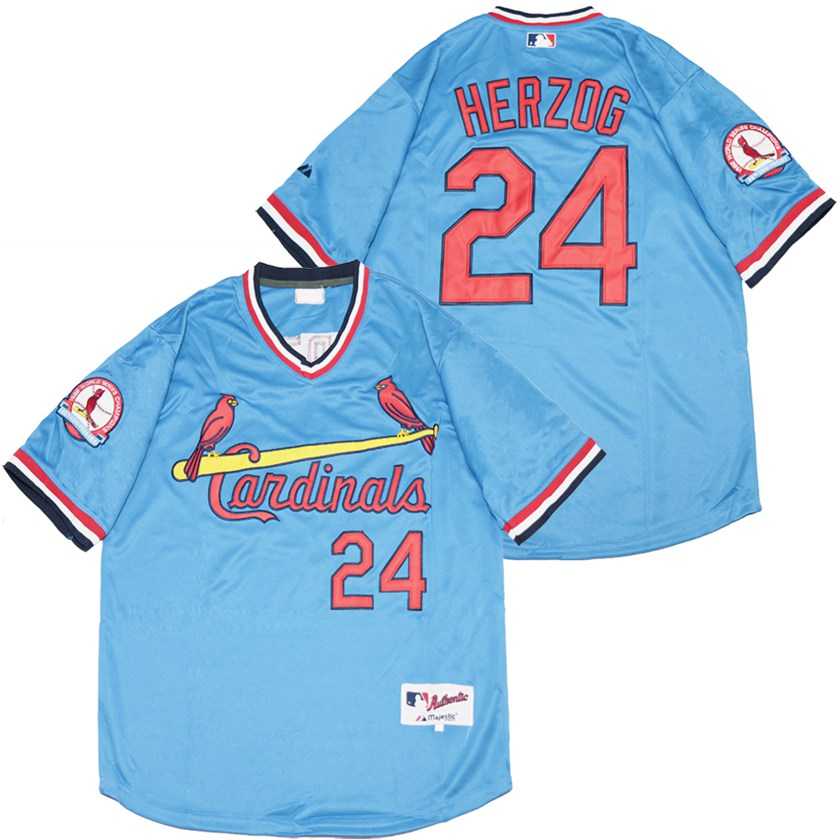 Cardinals 24 Whitey Herzog Blue Throwback Jersey,We sell and wholesale Cardinals 24 Whitey Herzog Blue Throwback Jersey on line form chian!